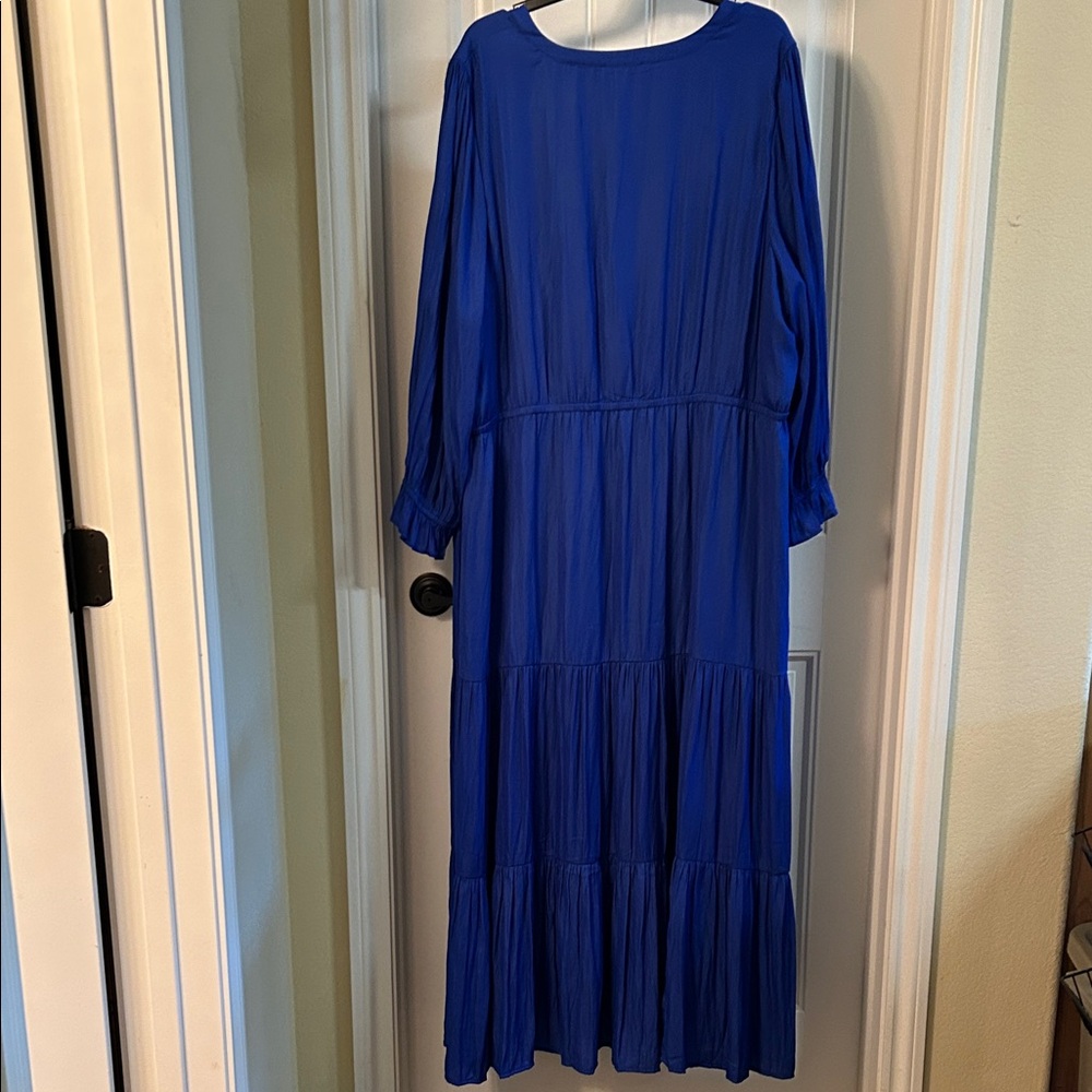 Skies Are Blue Royal Blue Long Sleeve Tiered Maxi Dress - Picture 6 of 8